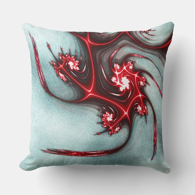 Flashröd fraktalödla över grov struktur kudde (Framsida)