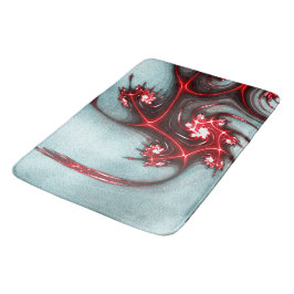 Flashröd fraktalödla över mjuk grov struktur badrumsmatta