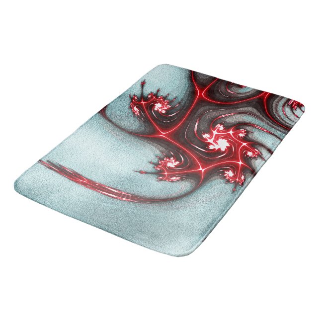 Flashröd fraktalödla över mjuk grov struktur badrumsmatta (Vinklad)