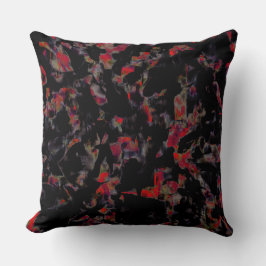 Flashröda fläckar på mörk grått rocky base, strukt kudde