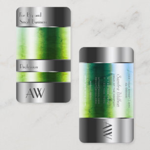 Flashy Aluminium Box med Grönt Poison Monogram Visitkort