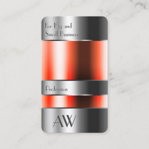 Flashy Aluminium Box med röda vätskor och monogr Visitkort