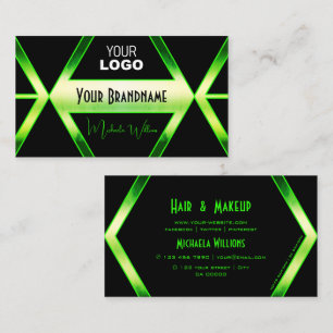 Flashy Black and Shimmery Grönt med Logotyp Snyggt Visitkort