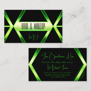 Flashy Black Shimmery-Grönt med Monogram-Snyggt Visitkort