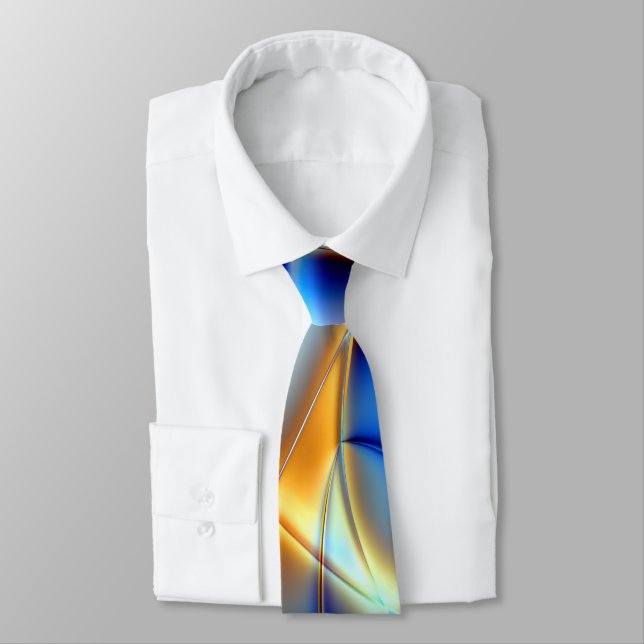 Flashy blue, gult och snigel-liknande linjer throw slips (Bunden)