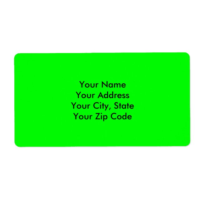 Flashy Bright Neon Grönt Dekorfärg Färg Fraktsedel (Framsidan)