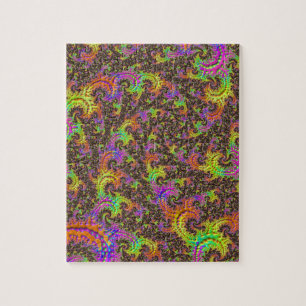 Flashy Colorful Spiral Abstrakt Digital Fractal Pussel