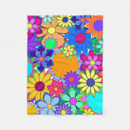Flashy Flowers Fleece Blanket