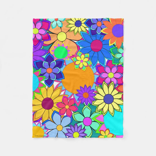 Flashy Flowers Fleece Blanket (Framsidan)