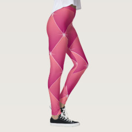 Flashy Glam Rosa Mönster Diamond Accent Yoga Leggings
