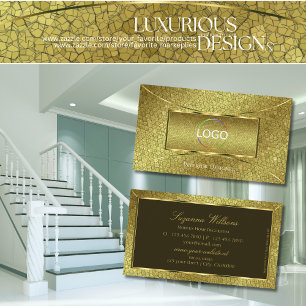 Flashy Golden Snake med Guld Decor and Logotyp Coo Visitkort