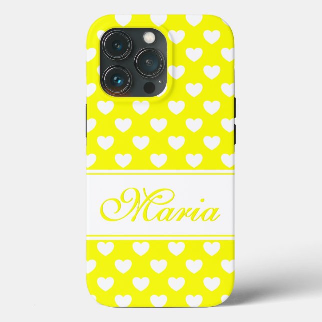 Flashy Lemon Gult iPhone Cover med ditt namn (Baksida )