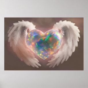 *~* Flashy Opal Heart Angel Vingar AP78 Poster