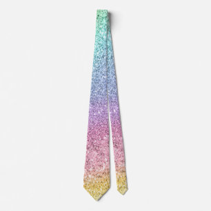 Flashy Pastel Rainbow Glitter Mönster Slips