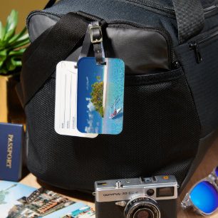 Flashy Polynesia Fransk Tahiti Photo Luggage Tag Bagagebricka