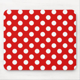 Flashy Red and Big White Polka dots Mönster, Cute Musmatta