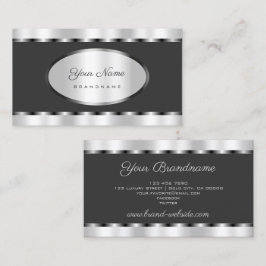 Flashy Silver, effekt med Mörk Grått Professionell Visitkort