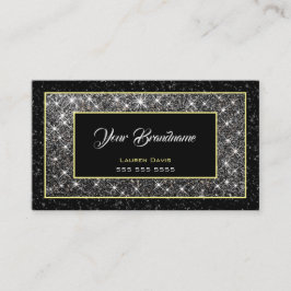 Flashy Silver Glitter Social Media och Möte Visitkort