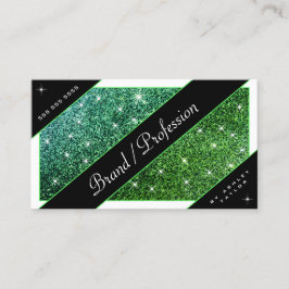 Flashy Teal Grönt Ombre Glitter Glam Gnistra Stars Visitkort