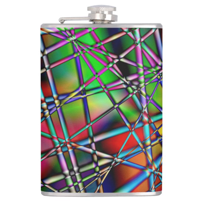 Flask för Abstrakt av flera färger Fickplunta (Framsidan)