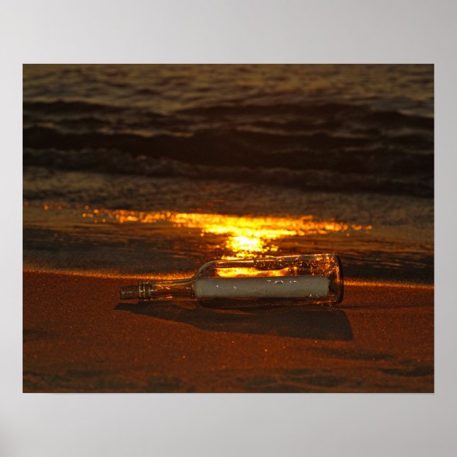 Flask på strand poster (Framsidan)
