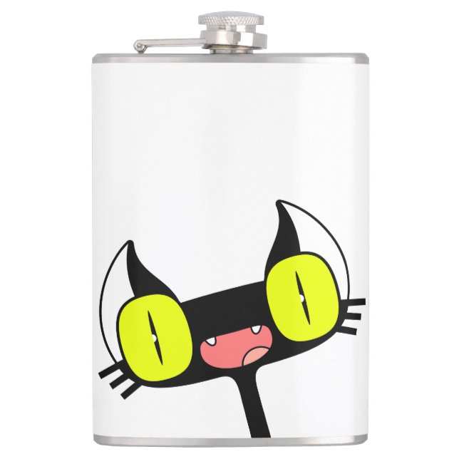 Flask with a Funny Kitten Fickplunta (Framsidan)