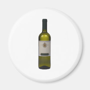 Flaska av kvalitets- vin med den tomma etiketten magnet