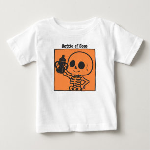 Flaska Boos Söt Skelett Baby Halloween T Shirt