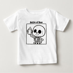 Flaska Boos Söt Skelett Baby Halloween T Shirt