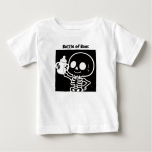 Flaska Boos Söt Skelett Bebis Halloween T Shirt