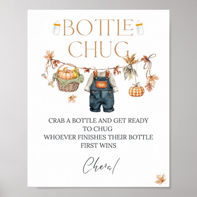 Flaska Chug Baby SHower Pumpkin Poster (Framsidan)