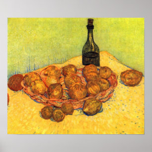 Flaska, citroner och Orangar av van Gogh Poster