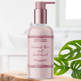 Flaska-etikett för rosa och rosa av kosmetika i gl rektangulärt klistermärke