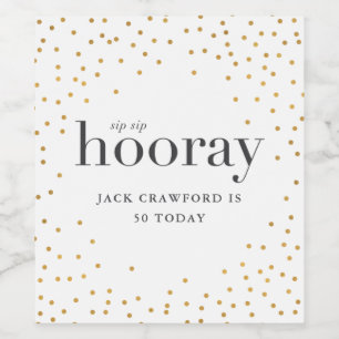 flaska-etikett för sipprande hooray vinflaska etikett