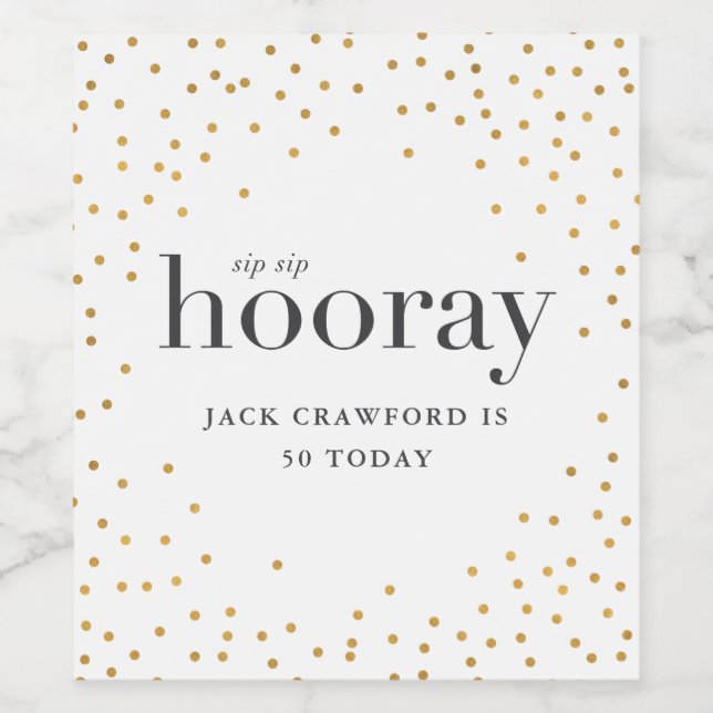 flaska-etikett för sipprande hooray vinflaska etikett (Singel etikett)