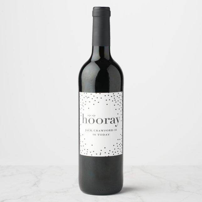 flaska-etikett för sipprande hooray vinflaska etikett (Framsida)