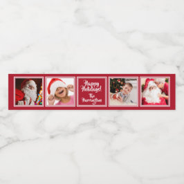 FLASKA-etiketter för anpassningsbar med fyra foton Vattenflaska Etikett