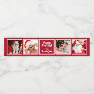 FLASKA-etiketter för anpassningsbar med fyra foton Vattenflaska Etikett