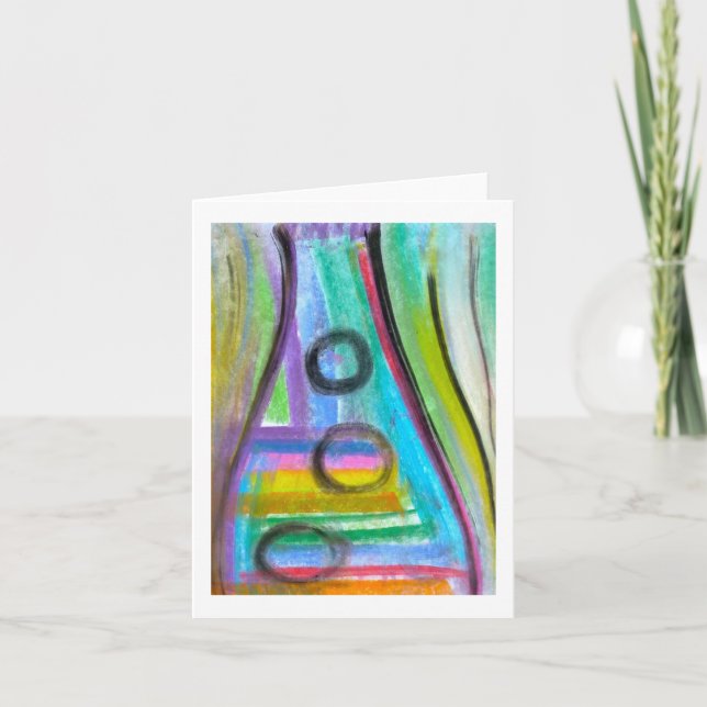 "Flaska Fizz"-anteckningskort, pastel på papper må Kort (Framsida)