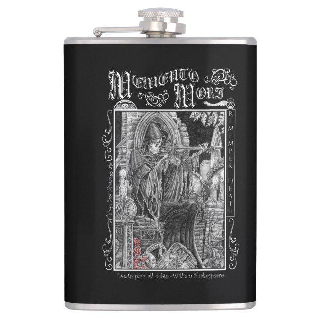 Flaska för MementoMori Whiskey Fickplunta (Framsidan)