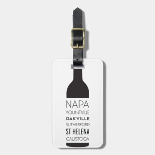 Flaska för Napa Valley stadsvin Bagagebricka