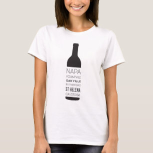 Flaska för Napa Valley stadsvin T-shirt