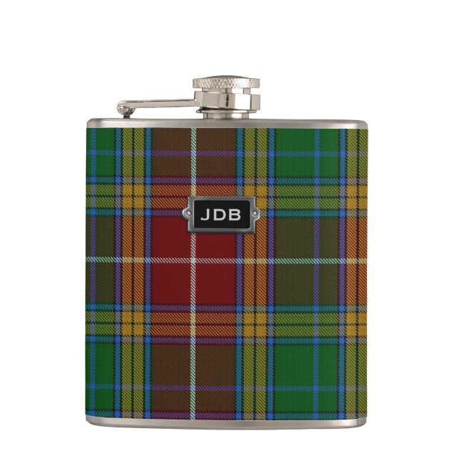 Flaska för pläd för monogramklanBaxter Tartan Fickplunta (Framsidan)