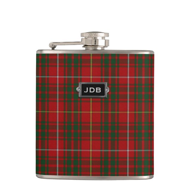 Flaska för pläd för monogramklanBruce Tartan Fickplunta (Framsidan)