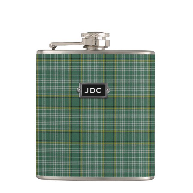 Flaska för pläd för monogramklanCurrie Tartan Fickplunta (Framsidan)