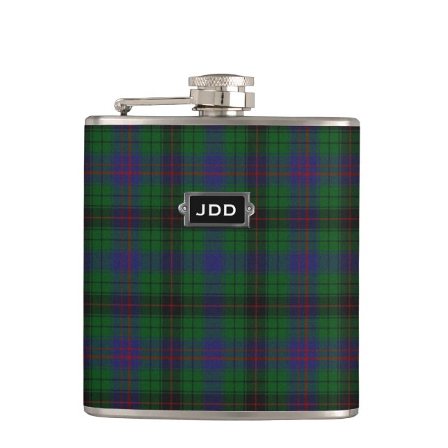 Flaska för pläd för monogramklanDavidson Tartan Fickplunta (Framsidan)