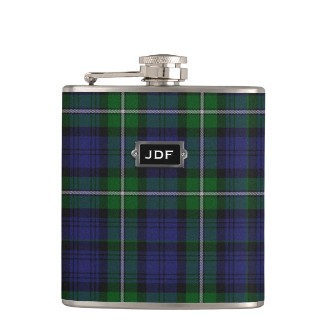 Flaska för pläd för monogramklanForbes Tartan Fickplunta (Framsidan)