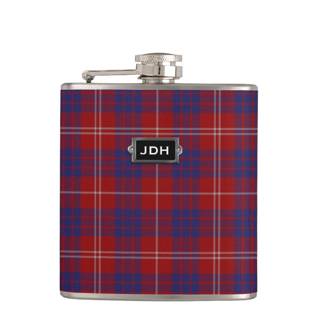 Flaska för pläd för monogramklanHamilton Tartan Fickplunta (Framsidan)