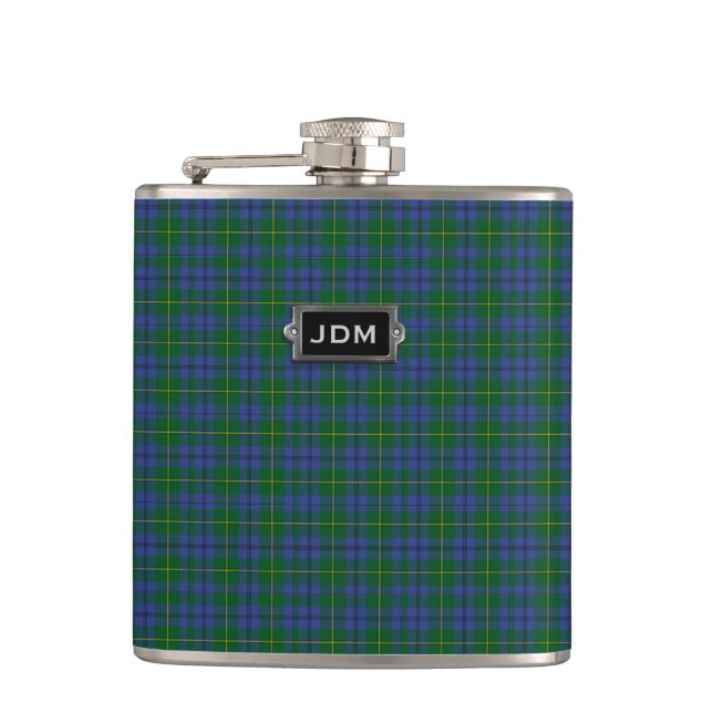 Flaska för pläd för monogramklanJohnston Tartan Fickplunta (Framsidan)