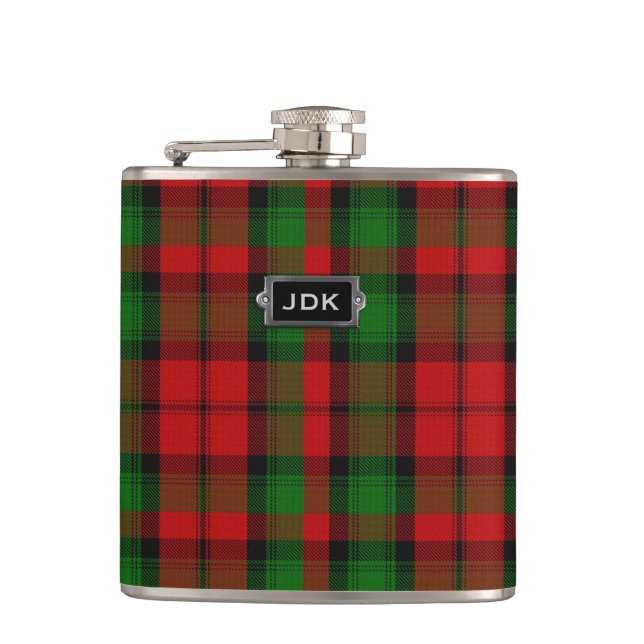 Flaska för pläd för monogramklanKerr Tartan Fickplunta (Framsidan)